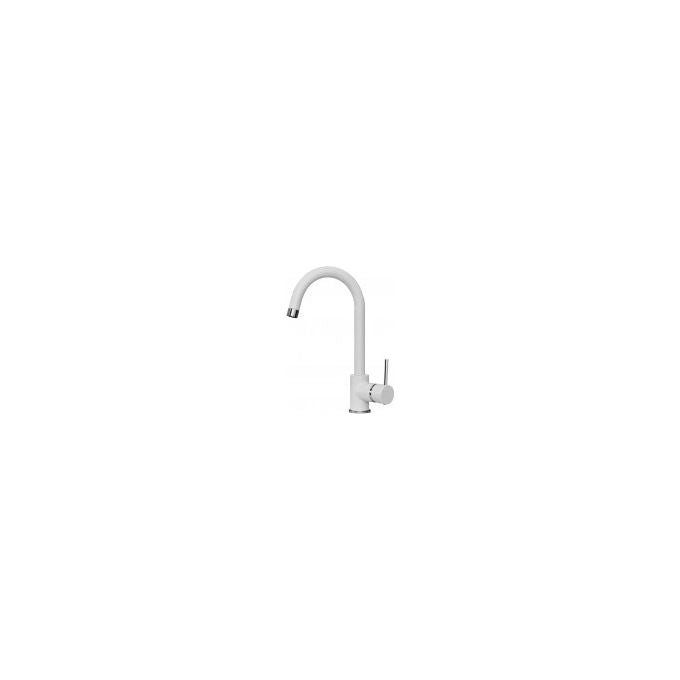 Elleci Miscelatore Trail Plus Granitek Bianco Soft Monocomando con Canna Girevole e Doccetta Estraibile