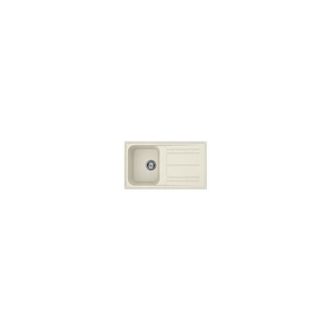 Elleci Ego 480 Lavello 1 Vasca con Gocciolatoio Reversibile Granitek Bianco Soft 100 x 50 cm
