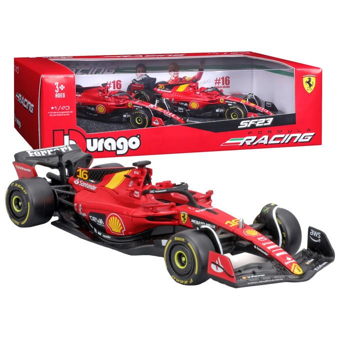 Bburago Gift Pack Ferrari SF - 23 2 Modellini Auto Scala 1:43 Leclerc Standard e Livrea Monza - Yeppon