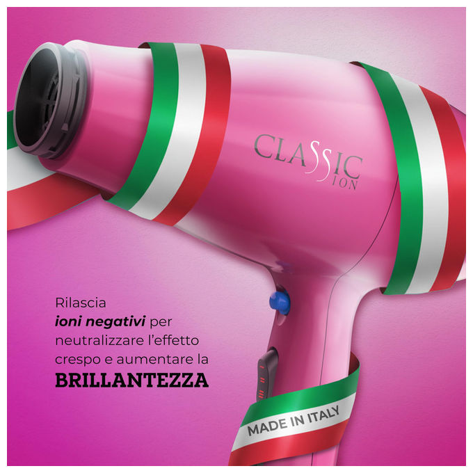 Ga.Ma Asciugacapelli Classic Ion Fucsia 2200W Motore AC Anti-Crespo