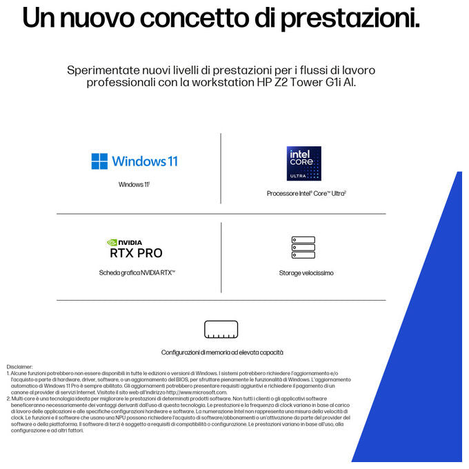 HP Stazione di Lavoro Z2 Tower G1i Intel Core Ultra 7 265 16 GB RAM 512 GB SSD Windows 11 Pro Nero