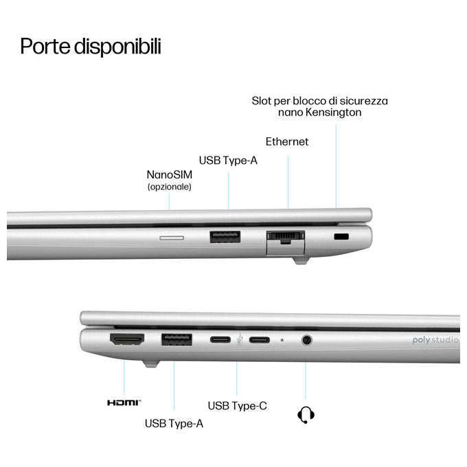 HP ProBook 4 G1q Notebook 14 pollici Next Gen AI PC 16 GB RAM 512 GB SSD Argento Windows 11 Pro