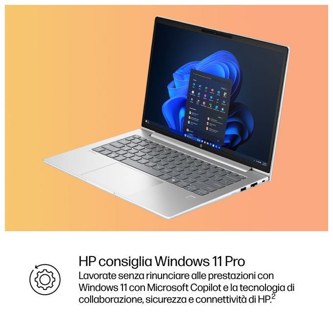 HP ProBook 4 G1i Notebook Ai Pc 14 Pollici Intel Core Ultra 5 225U 16 Gb Ram 512 Gb Ssd Argento Windows 11 Pro