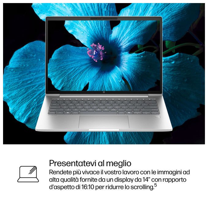 HP ProBook 4 G1i Notebook Ai Pc 14 Pollici Intel Core Ultra 5 225U 16 Gb Ram 512 Gb Ssd Argento Windows 11 Pro
