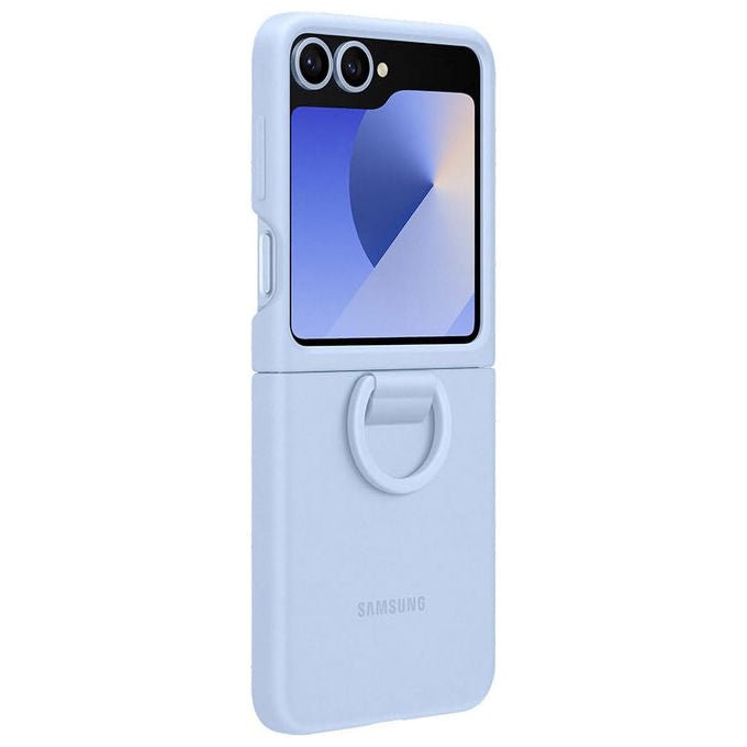 Samsung Cover in Silicone con Anello Blu per Galaxy Z Flip6 EF-PF741TLEGWW