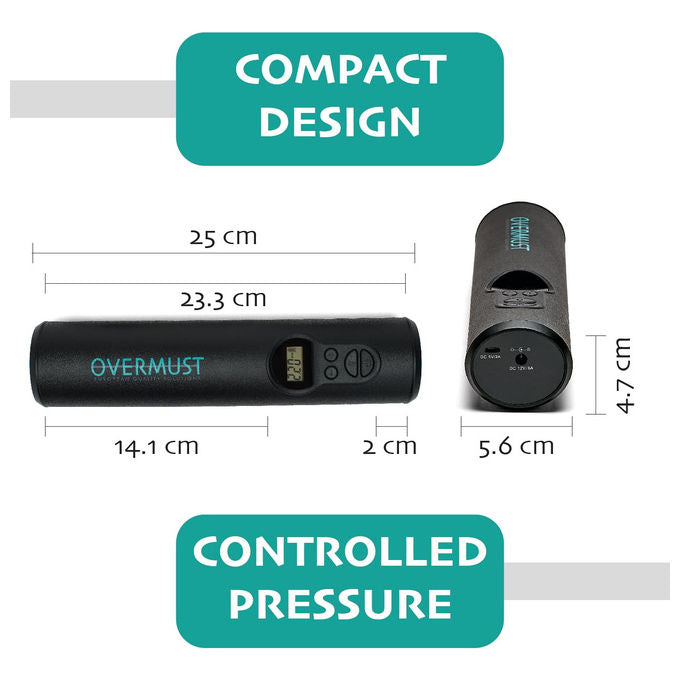 Overmust Compressore Auto Portatile 150PSI Arresto Automatico Display LCD Luce LED 80 Lumens