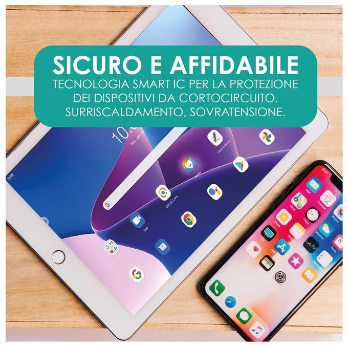 Overmust Caricatore da Muro 25W 2 Porte USB - C PD e USB - A QC 3.0 Nero Compatibile con iPhone - Yeppon