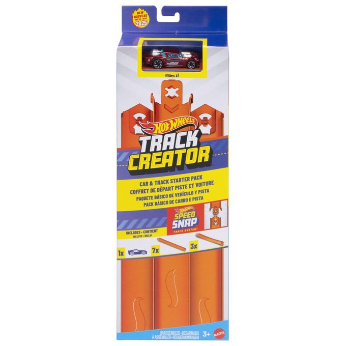 HOT Wheels Pista con Macchinina Track Creator Starter Pack 3 Metri di Pista