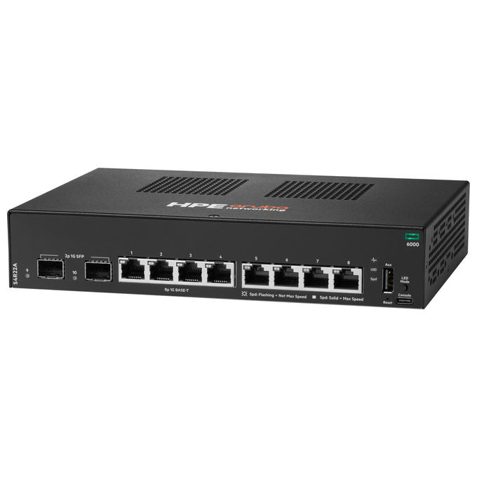 HPE Aruba Networking CX 6000 Switch Gestito L2 8 Porte Gigabit Ethernet 2 Slot SFP Montaggio Rack