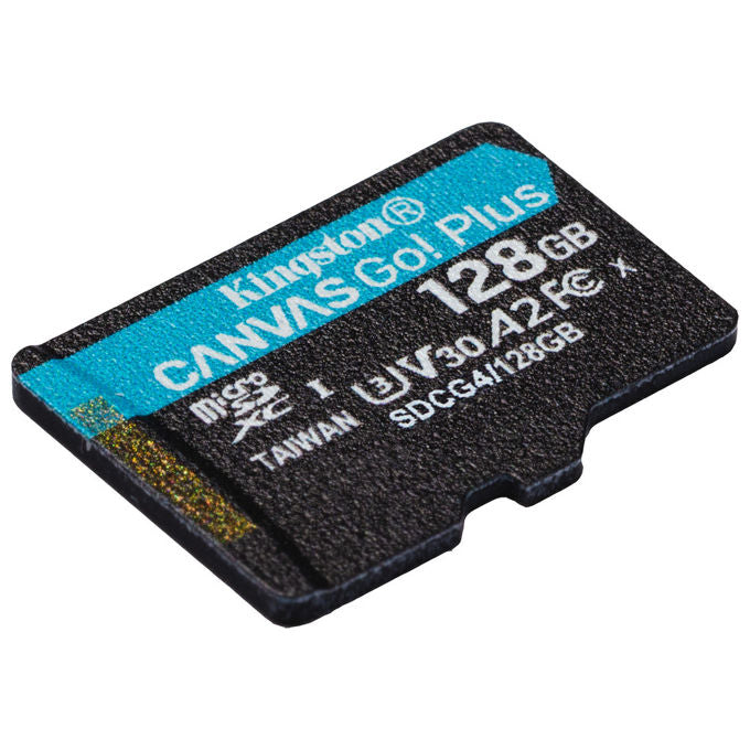 Kingston Technology MicroSDXC 128GB Canvas Go Plus Gen4 200MB-s A2 U3 Nero-Turchese