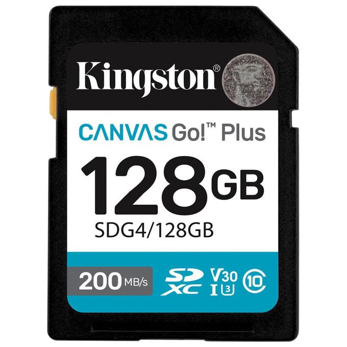 Kingston Scheda di Memoria SDXC 128GB 200MB-s C10 UHS-I U3 V30 SDG4-128GB