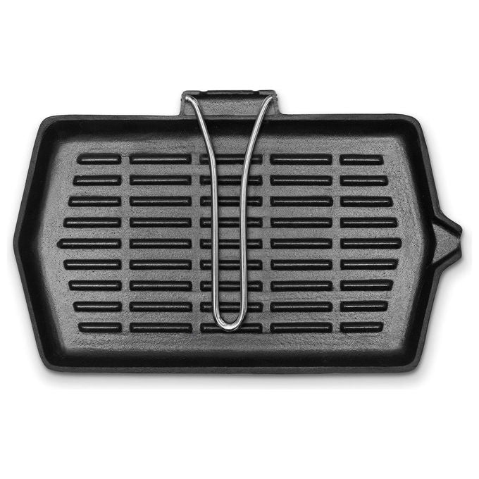 Barazzoni Bistecchiera Ghisa 35x21 cm con Manico Pieghevole per Gas Elettrica Barbecue e Forno