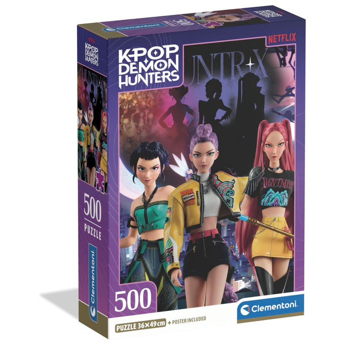 Clementoni Puzzle 500 Pezzi K-Pop Demon Hunters 36x49 cm Made in Italy