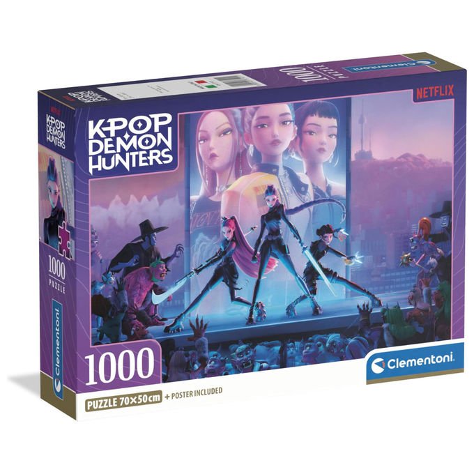 Clementoni Puzzle 1000 Pezzi K-Pop Demon Hunters 70x50cm Made in Italy