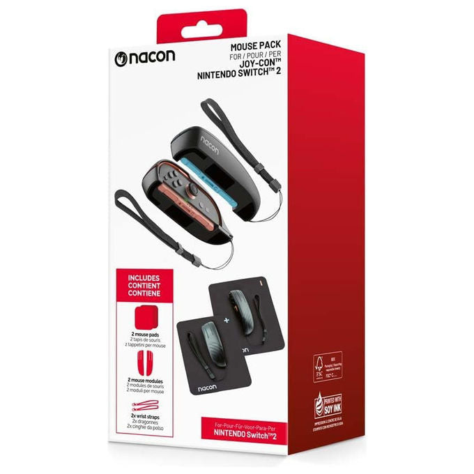 Nacon Kit Accessori Mouse Nintendo Switch 2 2 Tappetini 2 Joy-Con Nero