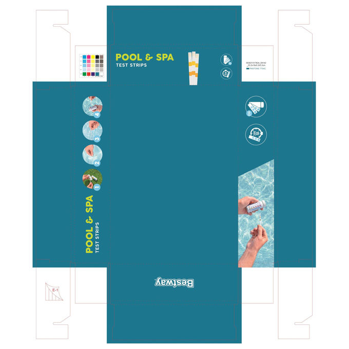 Bestway Strisce Reattive 3-in-1 per Piscine e Idromassaggi 50 pz