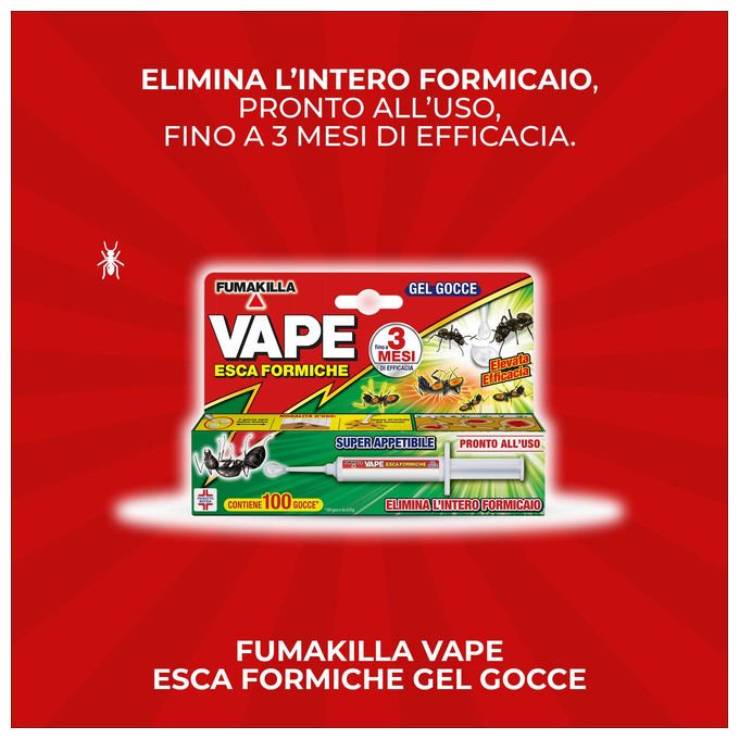 VAPE Esca Formiche Gel Gocce Insetticida Elimina Formicaio 5g