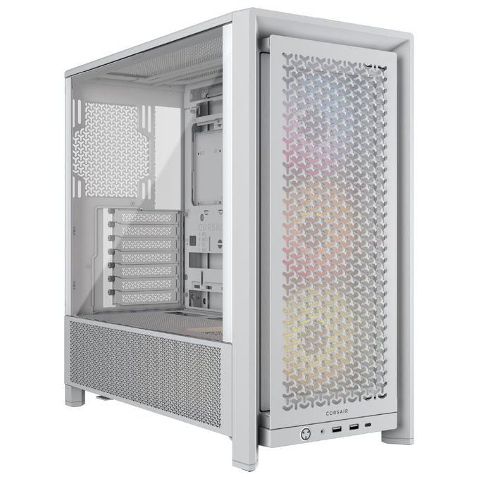 Corsair Case Midi-Tower ATX 4000D RS ARGB Bianco 3 Ventole RS ARGB per PC Gaming