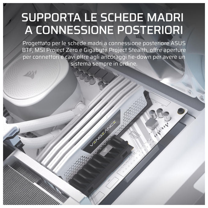Corsair Case Midi-Tower ATX 4000D RS ARGB Bianco 3 Ventole RS ARGB per PC Gaming