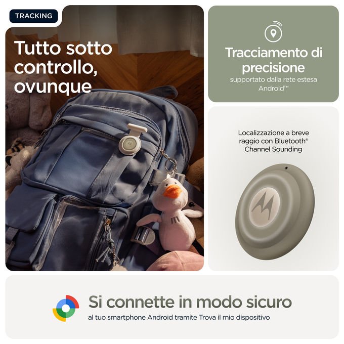 Motorola Moto Tag 2 Cercatore Universale Bluetooth 6.0 Verde - Yeppon