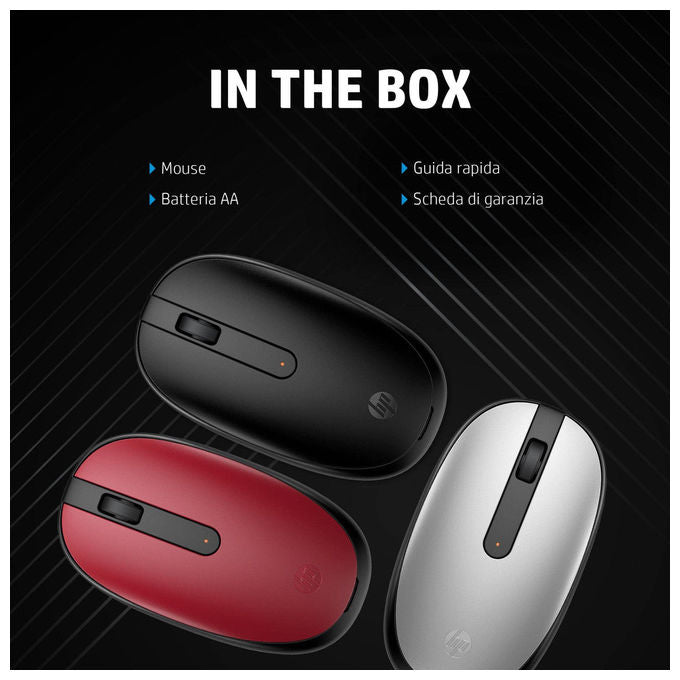 HP 43N04AA Mouse Bluetooth 240 Sensore Ottico 1600 DPI 3 Pulsanti Design Ambidestro Argento