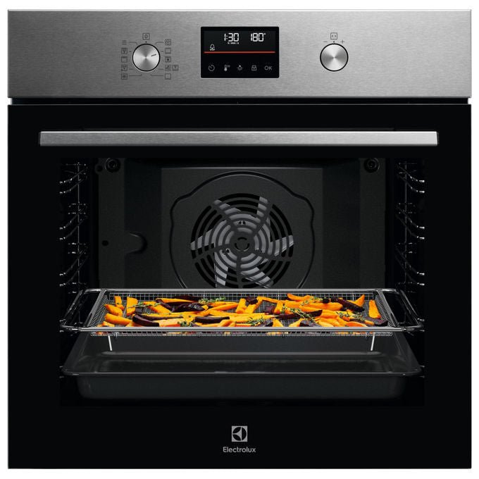 Electrolux forno da incasso pirolitico LOM4P46X2, 72 litri, classe A++, SurroundCook multilivello, AirFry, Solo Steam, display LED touch, 60 cm