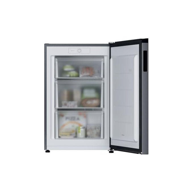 Candy congelatore verticale CNUQ2L58EX, 90 litri, 3 cassetti, classe E, statico, argento, 37 dB, 166 kWh-anno