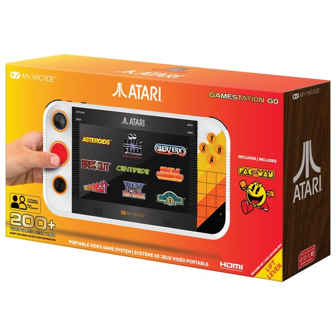 My Arcade Atari Gamestation Go, console portatile retro, oltre 200 giochi, schermo 7 pollici, Wi-Fi, batteria ricaricabile
