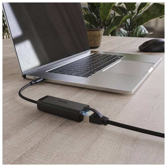 Hama adattatore USB-C a RJ45, scheda di rete LAN 2,5 Gigabit Ethernet, compatibile Thunderbolt, Plug and Play