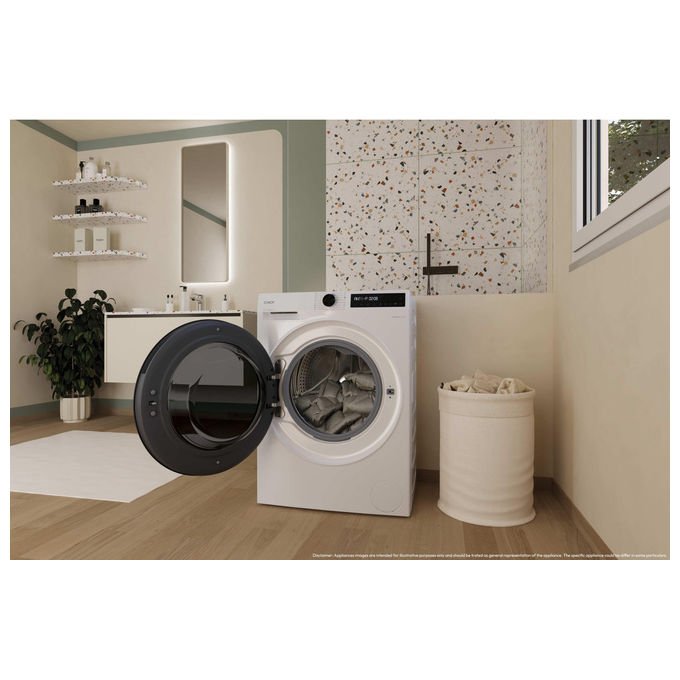 Candy lavasciuga slim 9+5 kg, 1400 giri, classe A, inverter, vapore, Wi-Fi e bluetooth, bianco, BWR 495BL8-S