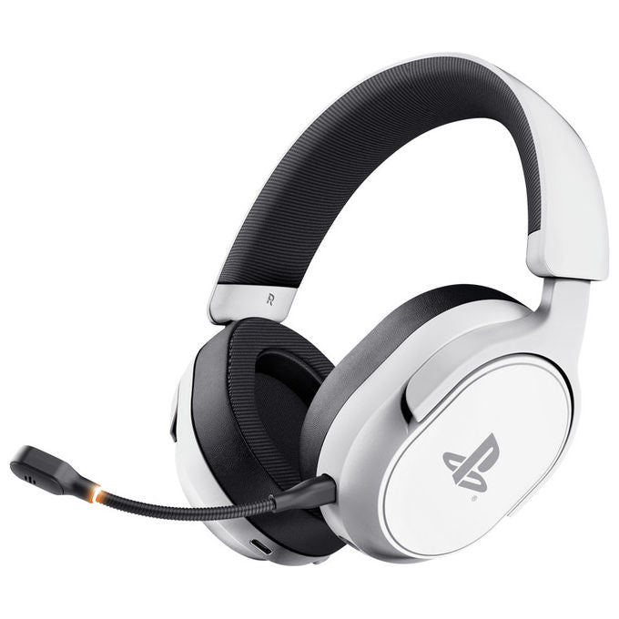 Trust GXT 499 Forta, cuffie gaming wireless, per PS5 e PC, microfono rimovibile, 55 ore batteria, bianco