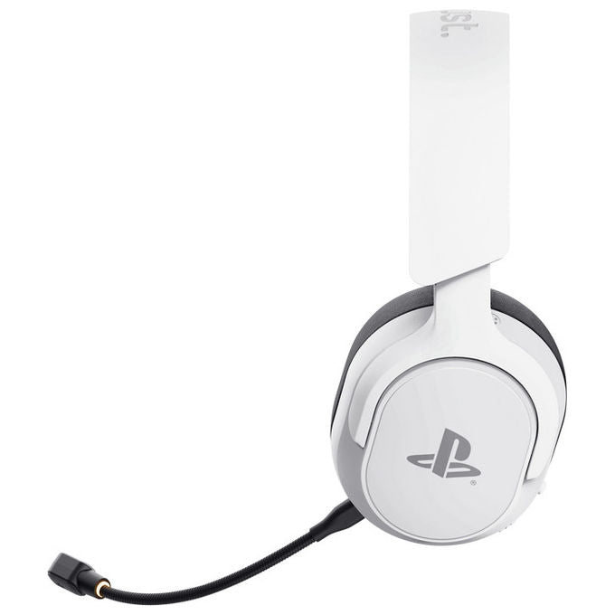 Trust GXT 499 Forta, cuffie gaming wireless, per PS5 e PC, microfono rimovibile, 55 ore batteria, bianco