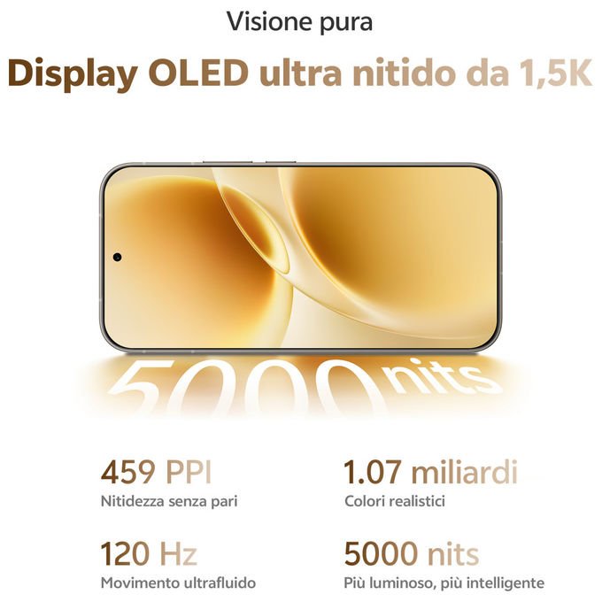 Vivo V70 Smartphone 5G 6,59'' AMOLED 120 Hz Snapdragon 7 Gen 4 8 GB RAM 512 GB Tripla 50 MP 6500 mAh colore Grigio