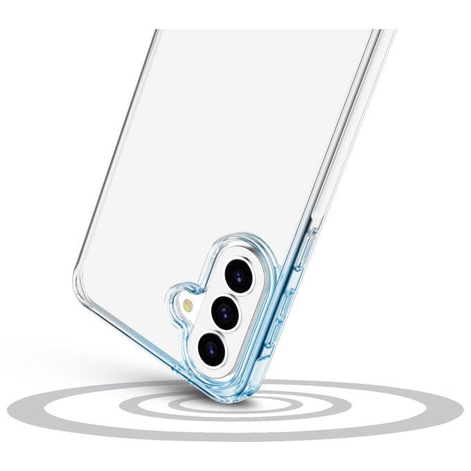 Cellularline cover trasparente Samsung Galaxy A37, custodia rigida con bordi in gomma, antiurto, antibatterica, military test
