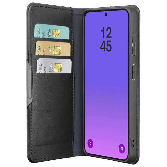 Cellularline custodia a libro Samsung Galaxy A57, ecopelle, chiusura magnetica, protezione RFID NFC, funzione stand, nero