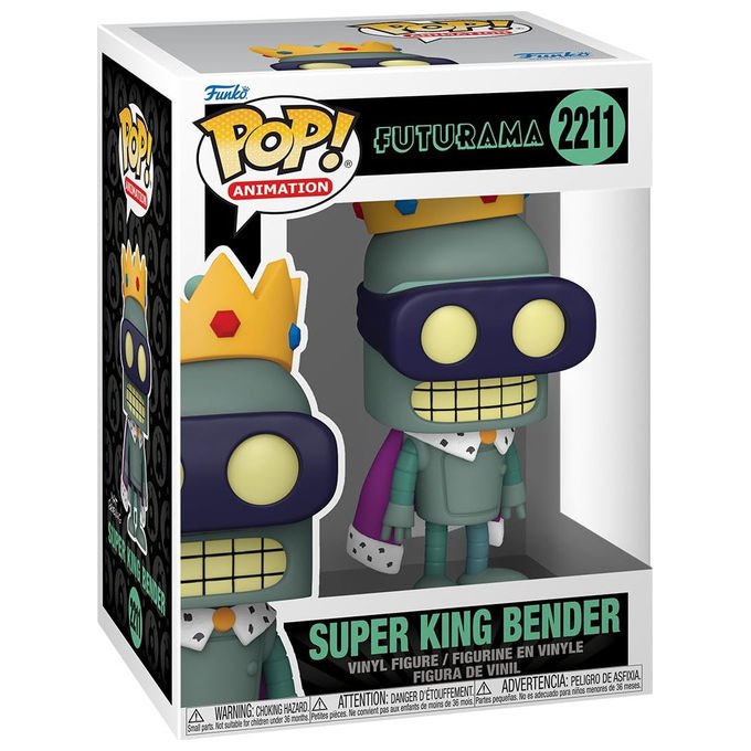 Funko pop! figura in vinile Futurama Super King Bender, bobble head da collezione, 9,5 cm