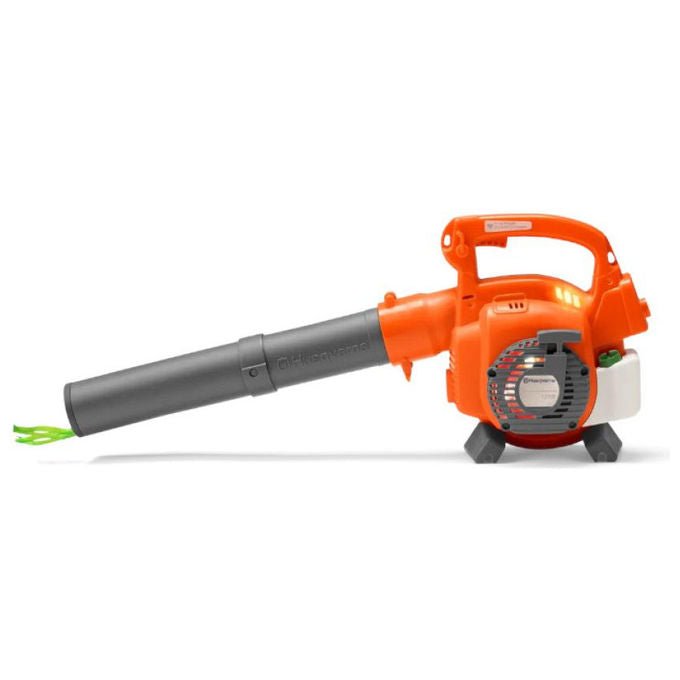 Husqvarna soffiatore foglie giocattolo per bambini, effetti sonori realistici, soffia aria, a batteria, eta' 3+