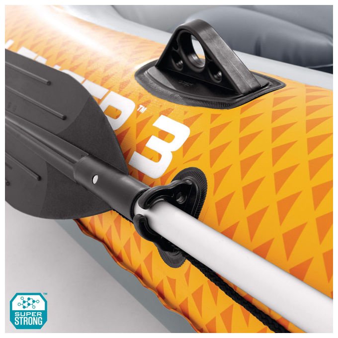 Intex Challenger 3 canotto gonfiabile, 3 posti, 295x137x43 cm, PVC resistente, remi alluminio, pompa, 320 kg
