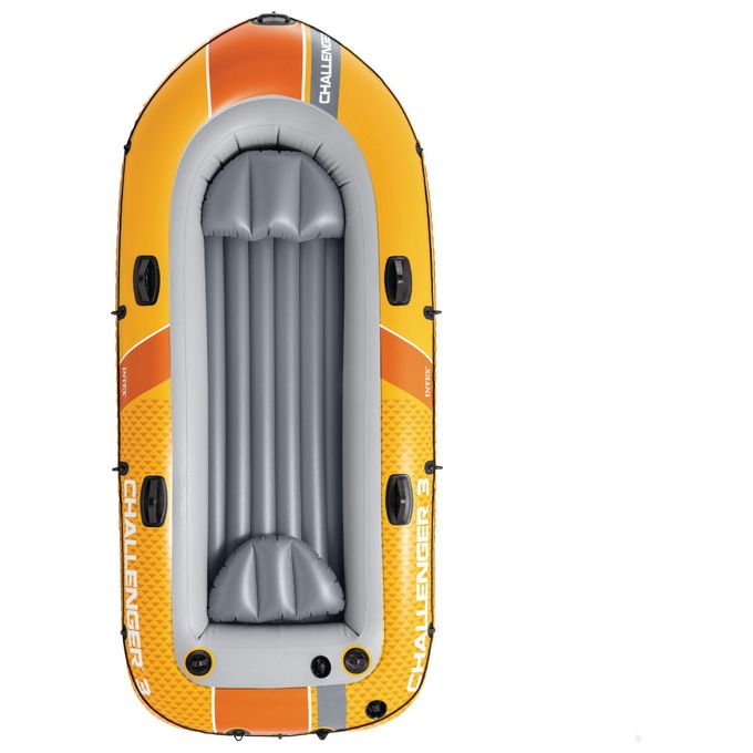 Intex Challenger 3 canotto gonfiabile, 3 posti, 295x137x43 cm, PVC resistente, remi alluminio, pompa, 320 kg