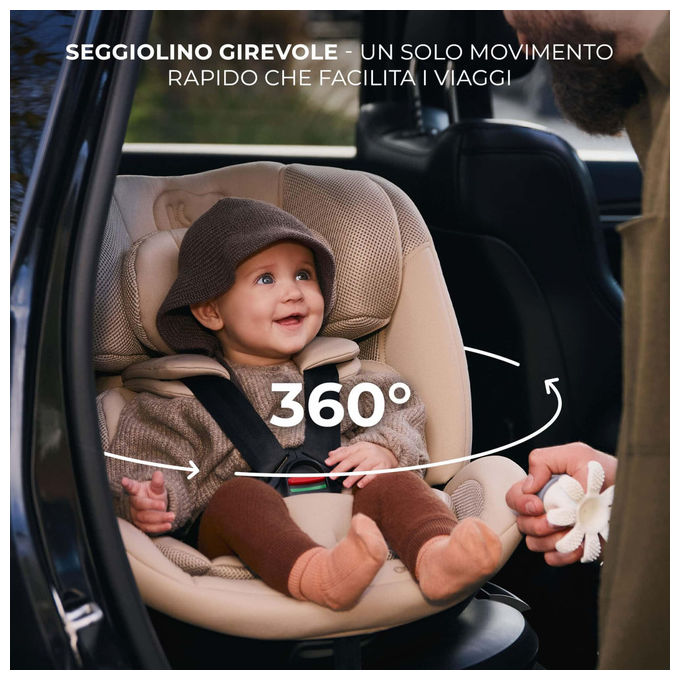 Kinderkraft KCXPED03BLK0000 Xpedition 3 Seggiolino Auto i-Size 40-150 cm 0-36 Kg Isofix 360° Reclinabile SPS+ H-Guard+ colore Nero