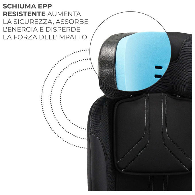 Kinderkraft KCXPED03BLK0000 Xpedition 3 Seggiolino Auto i-Size 40-150 cm 0-36 Kg Isofix 360° Reclinabile SPS+ H-Guard+ colore Nero