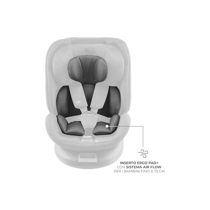 Kinderkraft Xpedition 3 i-Size seggiolino auto 40-150 cm, 0-36 kg, rotazione 360°, isofix, reclinabile 8 posizioni, grigio