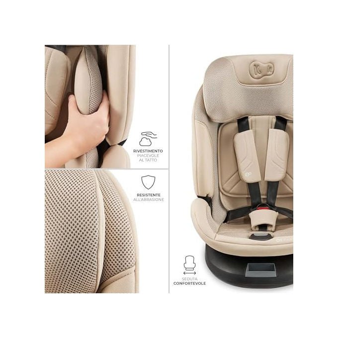 Kinderkraft Xpedition 3 i-Size seggiolino auto 40-150 cm, 0-36 kg, rotazione 360°, isofix, reclinabile 8 posizioni, grigio