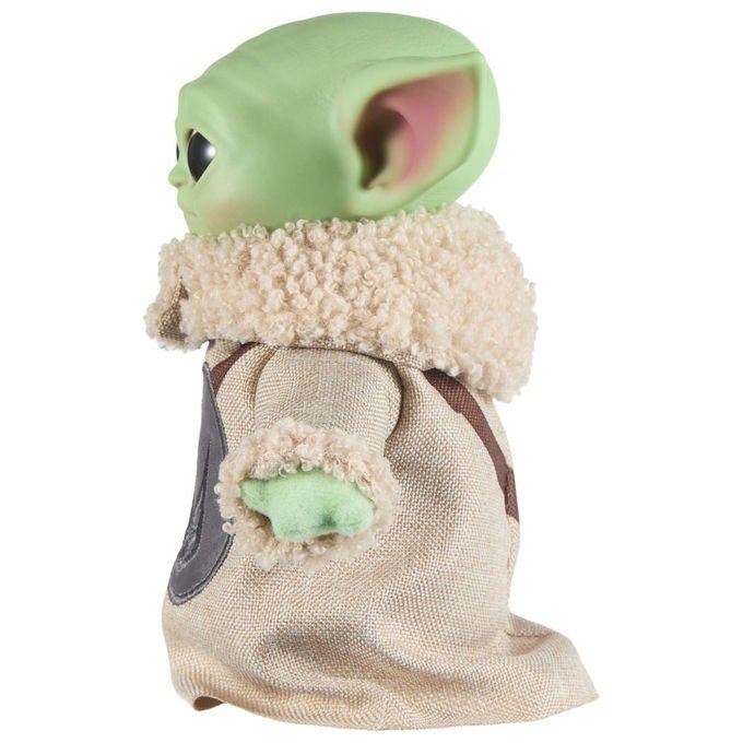 Mattel peluche Grogu Star Wars, testa in vinile, corpo morbido, ricamo sul petto, 15 cm, dai 3 anni