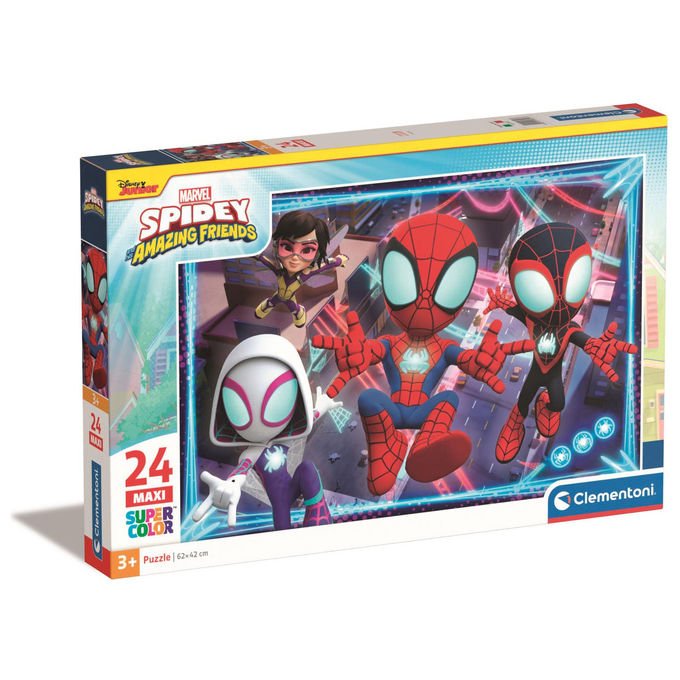 Clementoni puzzle Spidey and His Amazing Friends, 24 maxi pezzi, Marvel, per bambini dai 3 anni, made in Italy