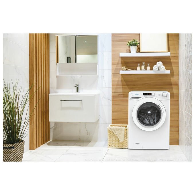 Candy HE 1284TWM6-1-S Ultra Hygiene Lavatrice Carica Frontale 8 Kg 1200 rpm Classe A Inverter Wi-Fi (85x60x53 cm) colore Bianco