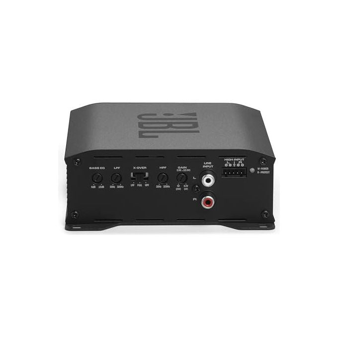JBL Stage GT80021 amplificatore auto 2 canali, 800W peak, 130W RMS, classe D, bass EQ, filtri HPF LPF, compatto