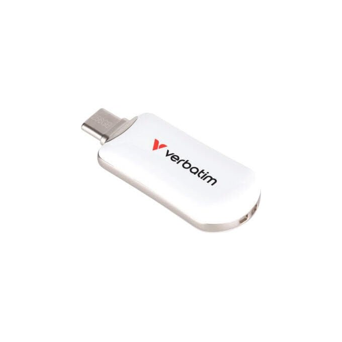 Verbatim Plectra chiavetta USB-C 256 GB, USB 3.2 Gen 1, velocita' lettura 100 MB-s, design compatto, bianco