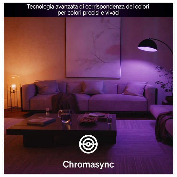 Philips Hue lampadina smart LED E27, White and Color Ambiance A67, 11,8 W, 1600 lumen, RGB e bianco variabile, compatibile Alexa, Google, Apple Home
