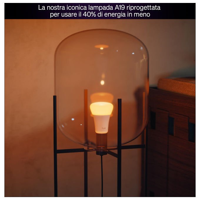 Philips Hue lampadina smart LED E27, White and Color Ambiance A67, 11,8 W, 1600 lumen, RGB e bianco variabile, compatibile Alexa, Google, Apple Home